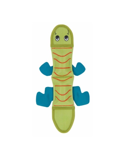 Outward Hound Fire Biterz Dog Toy Lizard 2 Squeakers Green 1ea/MD