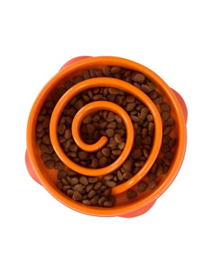 Outward Hound Fun Feeder Slo-Dog Bowl Orange 1ea/SM