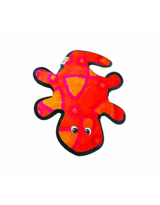 Outward Hound Invincibles Dog Toy Gecko 2 Squeakers Red/Orange 1ea/MD