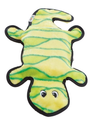 Outward Hound Invincibles Dog Toy Gecko 4 Squeakers Yellow/Green 1ea/LG