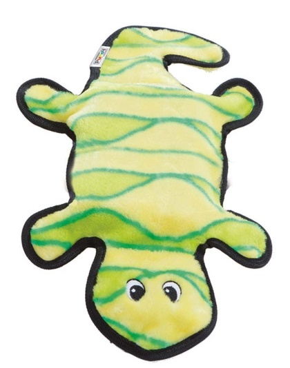 Outward Hound Invincibles Dog Toy Gecko 4 Squeakers Yellow/Green 1ea/LG