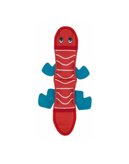 Outward Hound Fire Biterz Dog Toy Lizard 2 Squeakers Red 1ea/MD