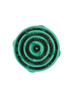 Outward Hound Fun Feeder Slo-Dog Bowl Turquoise 1ea/LG
