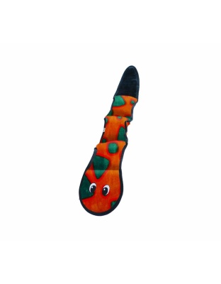 Outward Hound Invincibles Dog Toy Snake 3 Squeakers Orange/Blue 1ea/LG