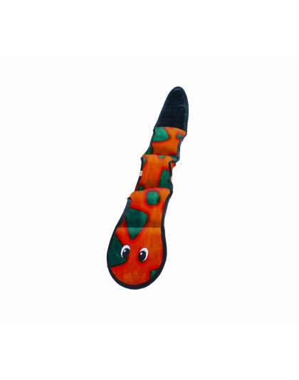 Outward Hound Invincibles Dog Toy Snake 3 Squeakers Orange/Blue 1ea/LG