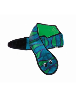 Outward Hound Invincibles Dog Toy Snake 6 Squeakers Blue/Green 1ea/XL