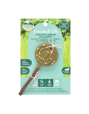 Oxbow Animal Health Enriched Life Timothy Lollipop Apple Small Animal Chew 1ea/One Size