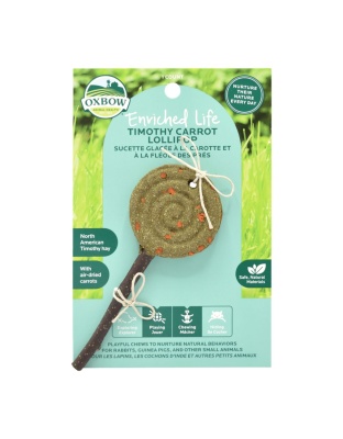Oxbow Animal Health Enriched Life Timothy Lollipop Carrot Small Animal Chew 1ea/One Size