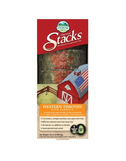 Oxbow Animal Health Harvest Stacks Western Timothy Hay & Carrot Small Animal Treat 1ea/35 oz
