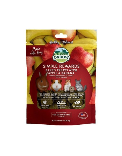 Oxbow Animal Health Simple Rewards Baked Small Animal Treats w/Apple & Banana 1ea/3 oz
