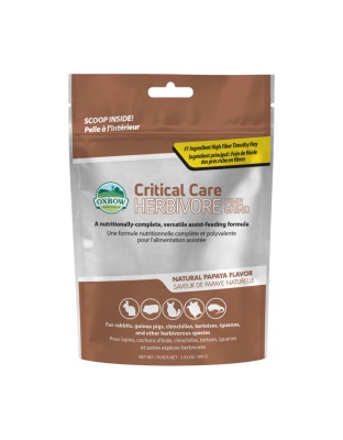Oxbow Animal Health Critical Care Herbivore Fine Grind Feeding Formula 100g, Papaya, 1ea/3.53oz.