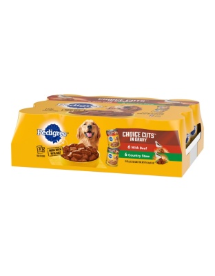 Pedigree Choice Cuts in Gravy Adult Wet Dog Food Variety Pack (Beef, Country Stew) 158.7oz. (Case of 12)