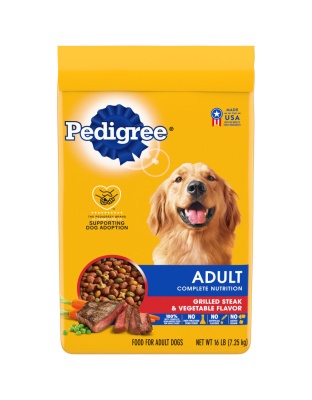 Pedigree Complete Nutrition Adult Dry Dog Food Grilled Steak & Vegetable 1ea/16 Bs