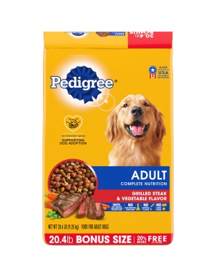 Pedigree Complete Nutrition Adult Dry Dog Food Grilled Steak & Vegetable 1ea/20 lb