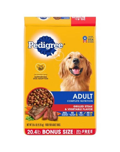 Pedigree Complete Nutrition Adult Dry Dog Food Grilled Steak & Vegetable 1ea/20 lb