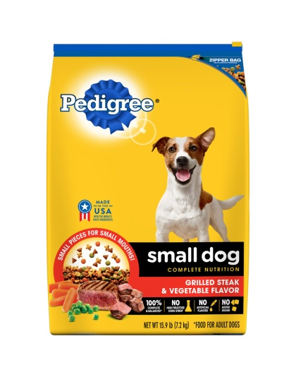 Pedigree Complete Nutrition Small Breed Adult Dry Dog Food Grilled Steak & Vegetable 1ea/15.9 lb