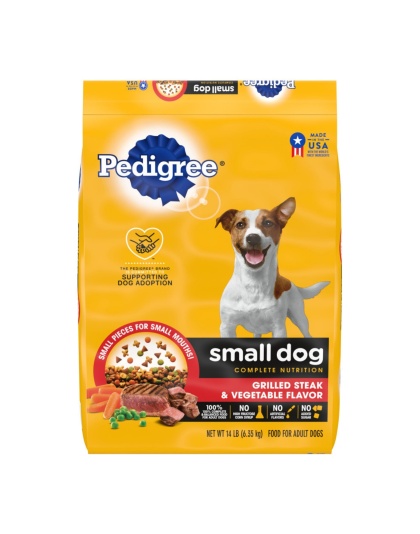 Pedigree Complete Nutrition Small Breed Adult Dry Dog Food Grilled Steak & Vegetable 1ea/14 lb