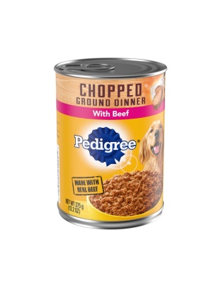 Pedigree Chopped Ground Dinner Adult Wet Dog Food Beef 13.2oz. (Case of 12)