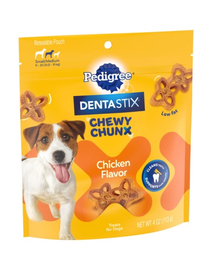 Pedigree Dentastix Chewy Chunx Dog Treat Chicken 1ea/4 oz, SM/MD