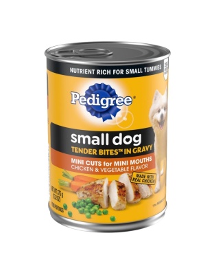 Pedigree Tender Bites in Gravy Adult Small Breed Wet Dog Food Chicken & Vegetable 13.2oz. (Case of 12)