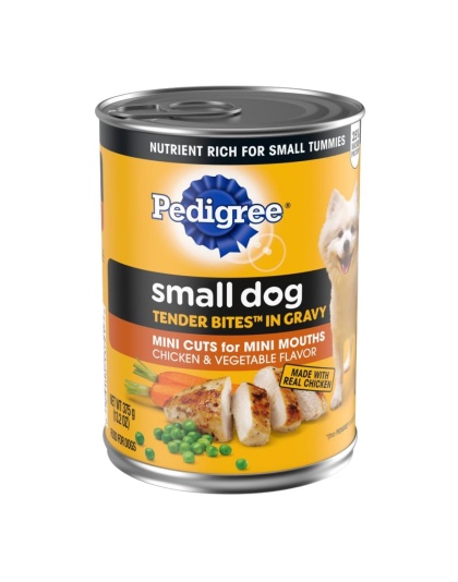 Pedigree Tender Bites in Gravy Adult Small Breed Wet Dog Food Chicken & Vegetable 13.2oz. (Case of 12)