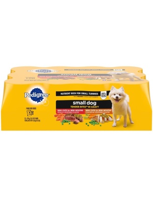 Pedigree Tender Bites in Gravy Adult Small Breed Wet Dog Food Variety Pack 9.9lb. (Case of 12)