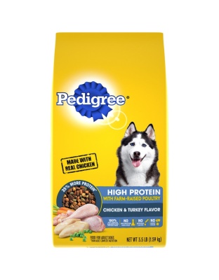 Pedigree High Protein Adult Dry Dog Food w/Farm-Raised Poultry Chicken & Turkey 1ea/3.5 lb