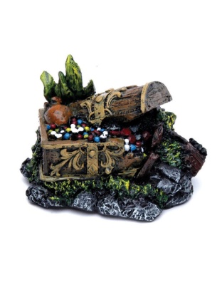 Penn-Plax Treasure Chest Aquarium Ornament Multi-Color 1ea/3 in, Mini