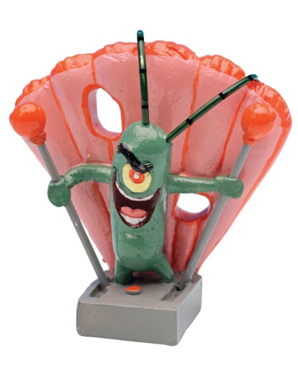 SpongeBob Plankton Aquarium Ornament Green, Pink, Grey 1ea/2 in, Mini