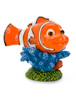 Disney Nemo On Coral Aquarium Statue Blue, Green, Orange 1ea/Mini
