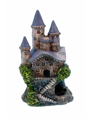Penn-Plax Magic Castle Aquarium Ornament Brown/Grey 1ea/4 in, Mini