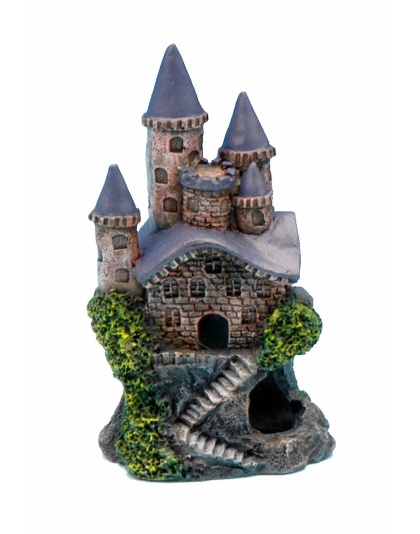 Penn-Plax Magic Castle Aquarium Ornament Brown/Grey 1ea/4 in, Mini