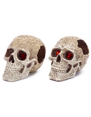 Penn-Plax Skull Gazer Aquarium Ornament Celtic & Tribal 1ea/5.5 in, 2 pk