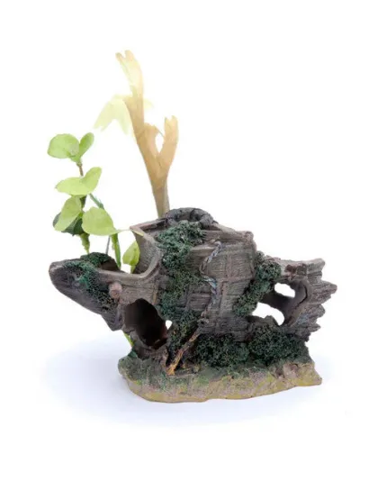 Penn-Plax Shipwreck Bow Aquarium Ornament Brown/Grey 1ea/3 in, SM