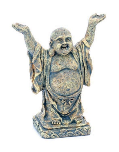 Penn-Plax Standing Buddha Aquarium Statue Grey 1ea/2 in, Mini