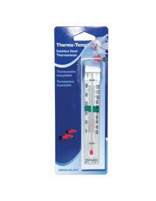 Penn-Plax Therma-Temp Stainless Steel Aquarium Thermometer Silver 1ea/4.75 in