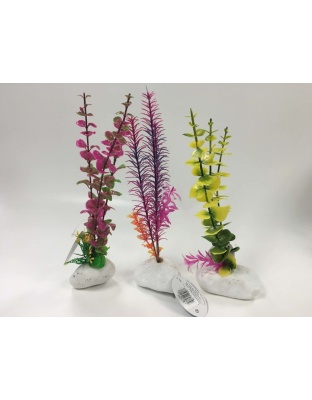Penn-Plax Rock Aquarium Plant Style Assorted 1ea/12 in