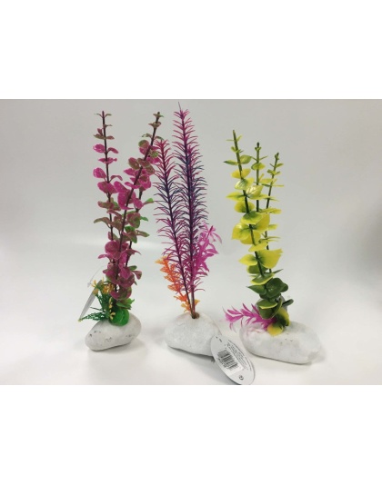 Penn-Plax Rock Aquarium Plant Style Assorted 1ea/12 in