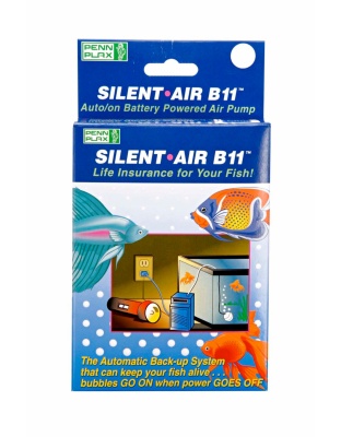 Penn-Plax Silent Air B11 Battery Aquarium Air Pump Blue 1ea