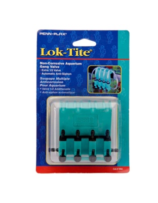 Penn-Plax Plastic Valve for Aquarium Pumps 4-Gang Green, Black 1ea