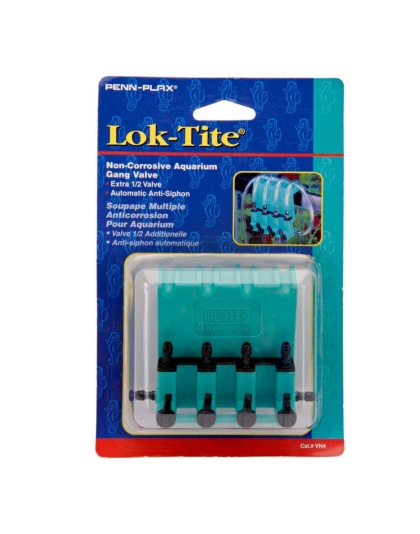 Penn-Plax Plastic Valve for Aquarium Pumps 4-Gang Green, Black 1ea