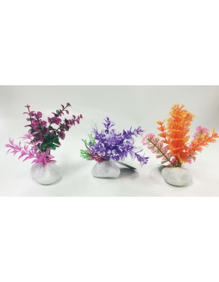 Penn-Plax Rock Aquarium Plant Style Assorted 1ea/6 in