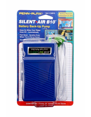 Penn-Plax Silent Air B10 Battery Aquarium Air Pump Blue 1ea