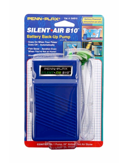 Penn-Plax Silent Air B10 Battery Aquarium Air Pump Blue 1ea