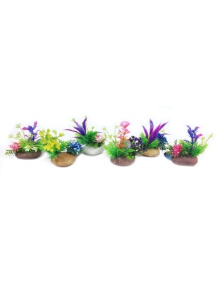 Penn-Plax Rock Aquarium Plant Style Assorted 6ea/6 in, 6 ct