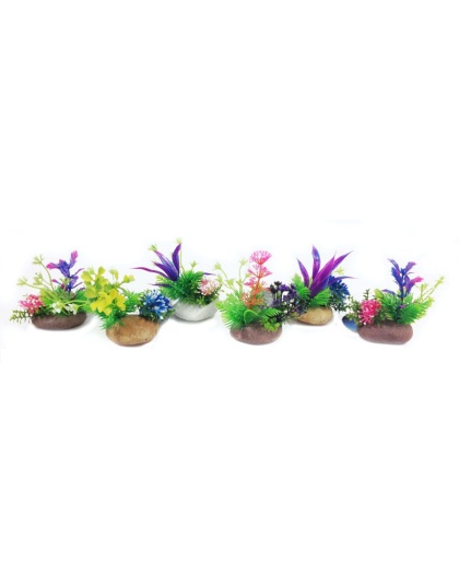 Penn-Plax Rock Aquarium Plant Style Assorted 6ea/6 in, 6 ct