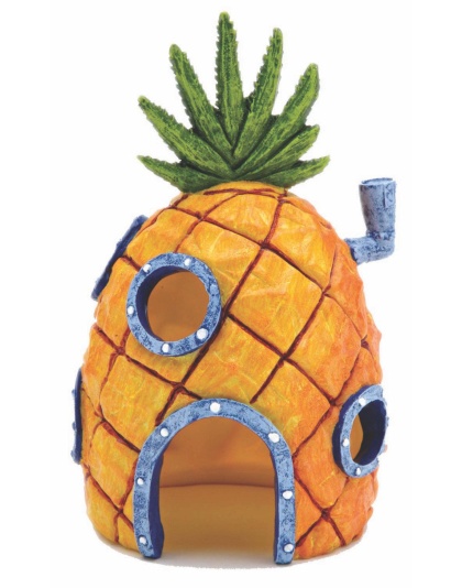 SpongeBob Pineapple Home Aquarium Ornament Orange, Grey, Green 1ea/6 in