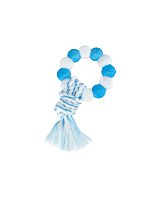 Multipet Canine Clean Small Breeds and Puppies Peppermint Nubby Ring with Rope 6"