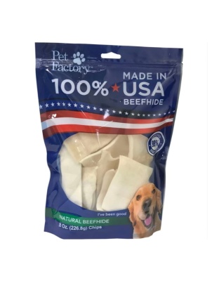 Pet Factory 100% Made in USA Beefhide Chips Natural 8oz.