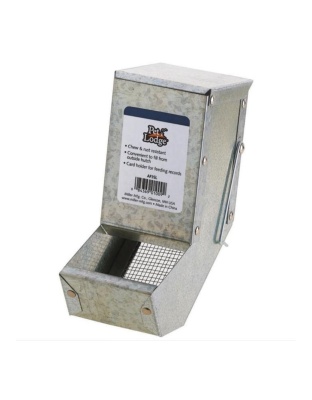 Pet Lodge Galvanized Feeder with Sifter Bottom & Lid 3 in.